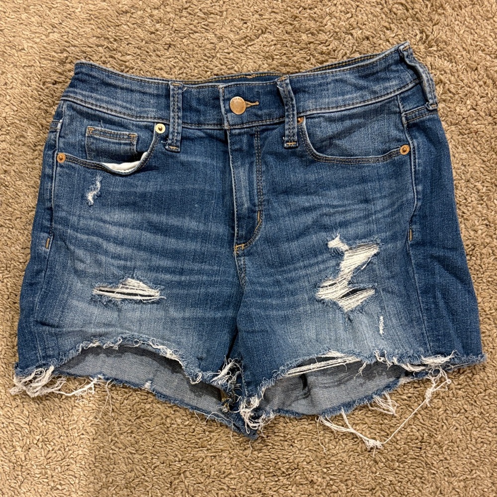 Women’s Distressed Denim Cutoff Shorts - Blue